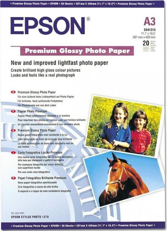 фото Глянцевая фотобумага  Epson Premium Glossy A3 255g 20 листов