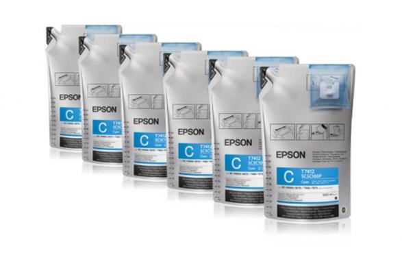 Комплект сублимационных чернил Epson Cyan для Epson SureColor SC-F6200 6шт*1000мл